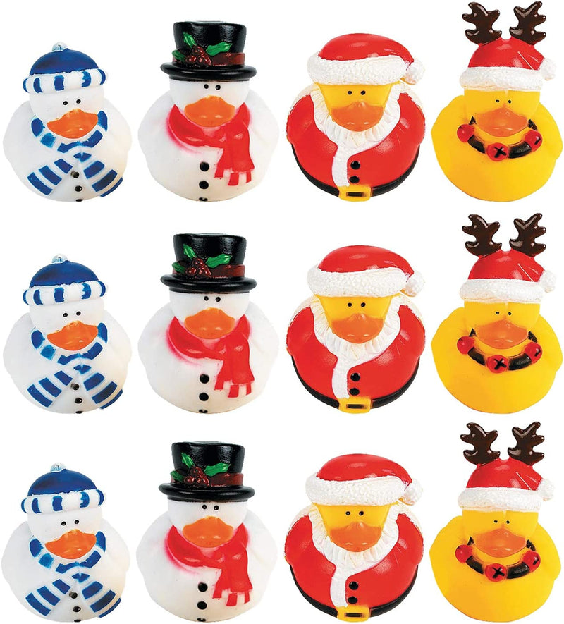 Christmas Holiday Rubber Ducky - 12 Count by Fun Express