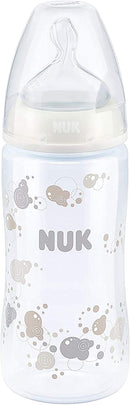 NUK First Choice+ Baby Bottles, Anti-Colic, 0-6 Months, Without Temperature Control, Silicone Teat, BPA Free