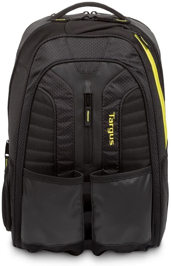 Targus Work Play Rackets 15.6 Inch Laptop Backpack Black Yellow