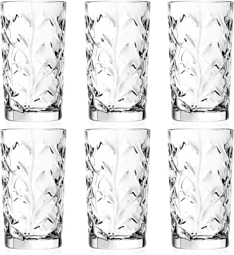 RCR Set of 6 Cocktail Glasses Laurus Hb 360ml Crystal Glass