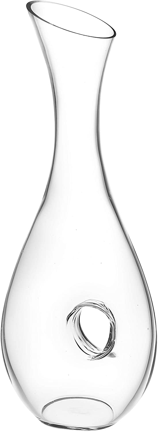 Homiu Wine Decanter 1L Modern Contemporary Design with Hole Aerator Carafe