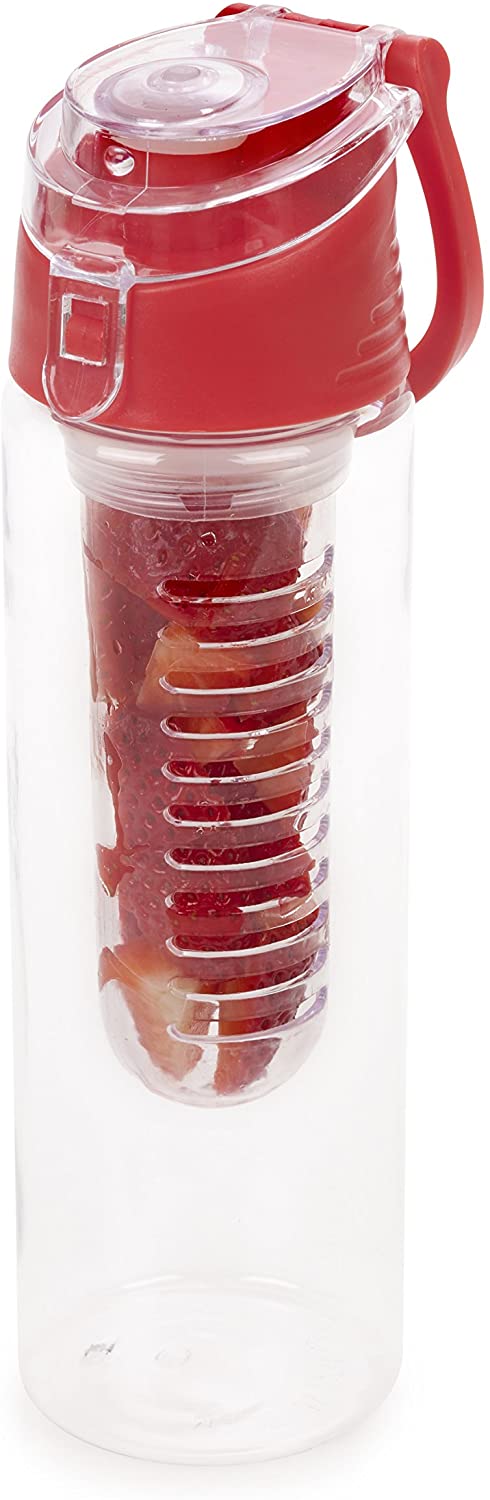 HOMIU Premium Fruit Infusion water Bottle -700ml- Flip Lid & Handle Sport+Health