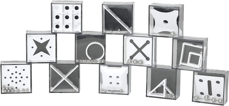 Balance IQ Party Favor Games - Cube Puzzle Stocking Stuffers for Kids and Adults - 12 Puzzles