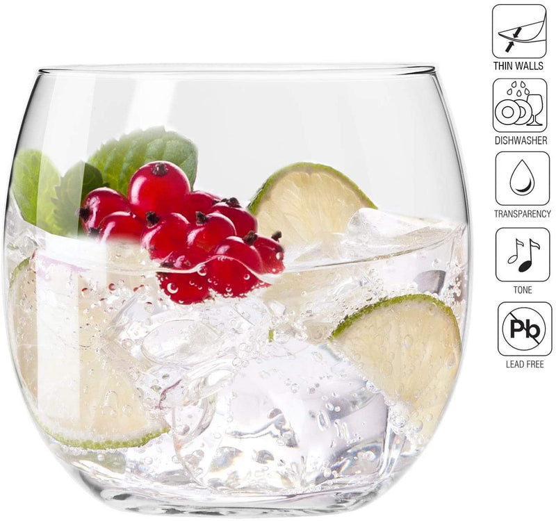 Krosno Water Juice Drinking Glasses | Set of 6 | 410 ML | Harmony Collection