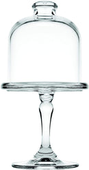Pasabahce 117551 19.5cm Mini Glass Cake Dome Candy Dish Dessert Dish With Bell Top Lid On Stand