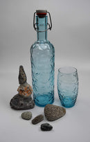 Bormioli Rocco 320269-MQD Oriental Glass Bottle, 1 L, Blue