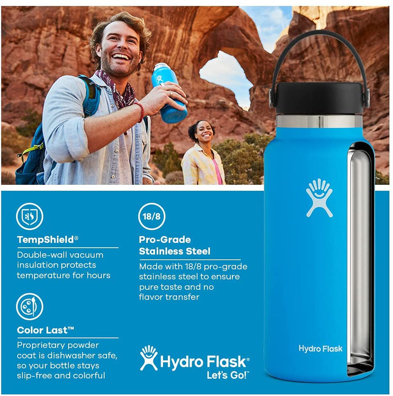 Hydro Flask Wide Mouth 20oz, Rain Blue