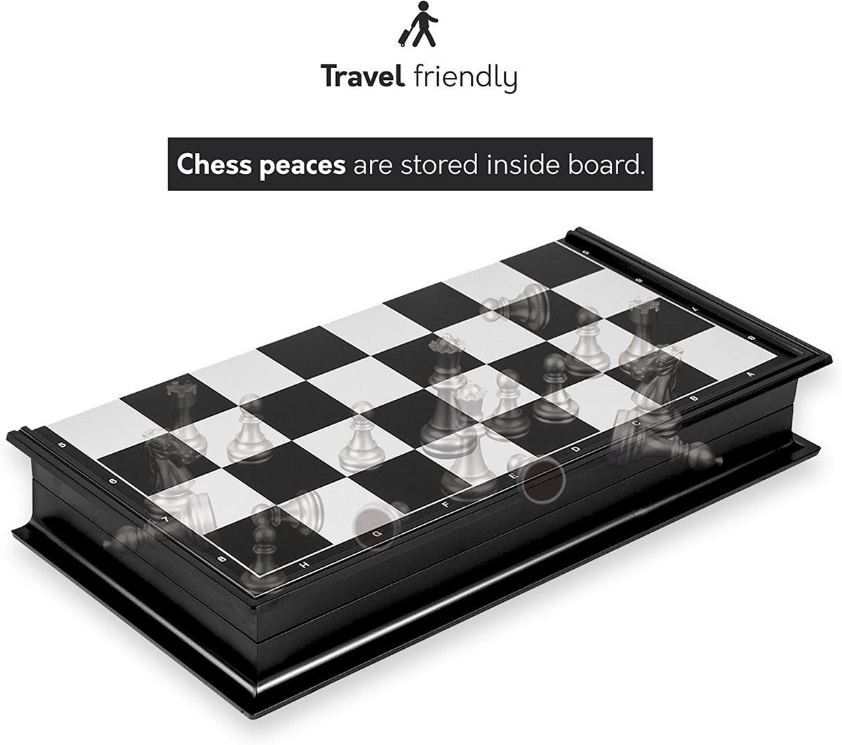 Big Mo's Toys Magnetic Travel Chess Set - Folding Board With Storage, Portable Game For Kids & Adults - View #6