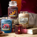 Yankee Candle Scented Candle Autumn Glow Large Jar Candle Home Light Scents Red