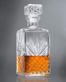 Bormioli 1 Litre Cut Glass Square Glass Decanter Whisky Decanter