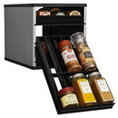 YouCopia Classic SpiceStack 18-Bottle Organizer with Universal Black Drawers, Silver