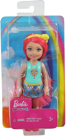 Barbie Chelsea Fantasy Doll Flowers With red hair ,A yellow headpiece, Skirt with floral print
