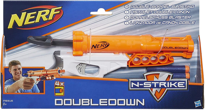 Nerf N-Strike DoubleDown Blaster, Fires 2 Darts In A Row, One-Handed Firing