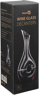 Homiu Wine Decanter 1L Modern Contemporary Design with Hole Aerator Carafe
