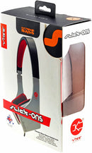 Vibe Slick Foldable Extreme Bass On-Ear Headphones - Black/White/Red