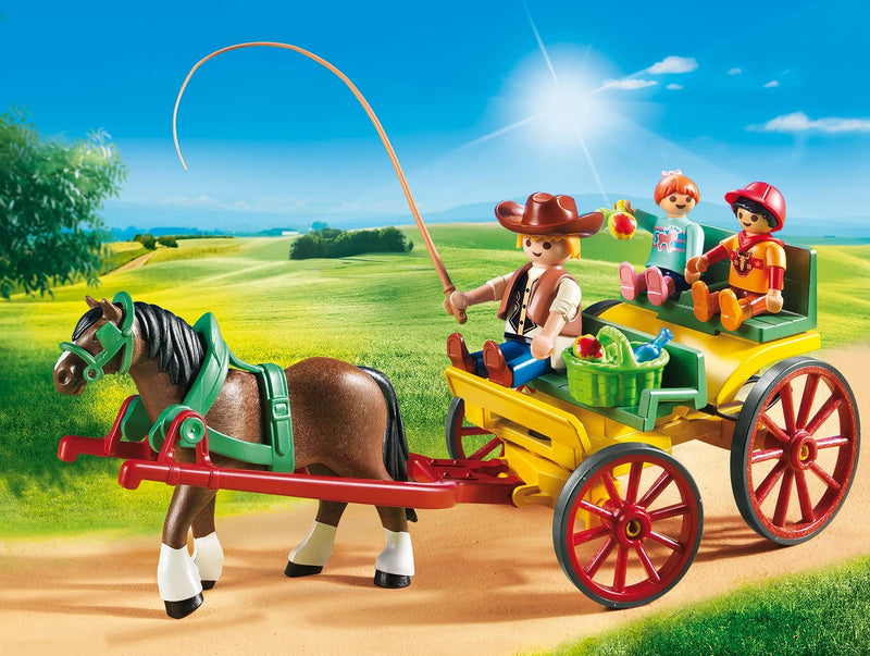 Playmobil Country 6932 Horse Drawn Wagon with Children and Driver, for Ages 5+
