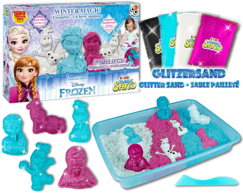 Disney Frozen CRAZE Kinetic indoor kneading play sand, The ice queen Sand, 600g Magic Sand, Multi-coloured
