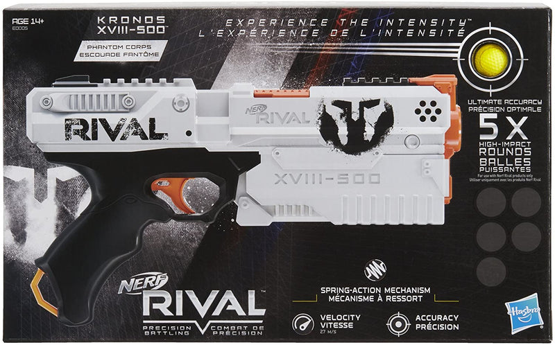 NERF RIVAL KRONOS XVIII-500 PK4 Spring-Action Blaster | White