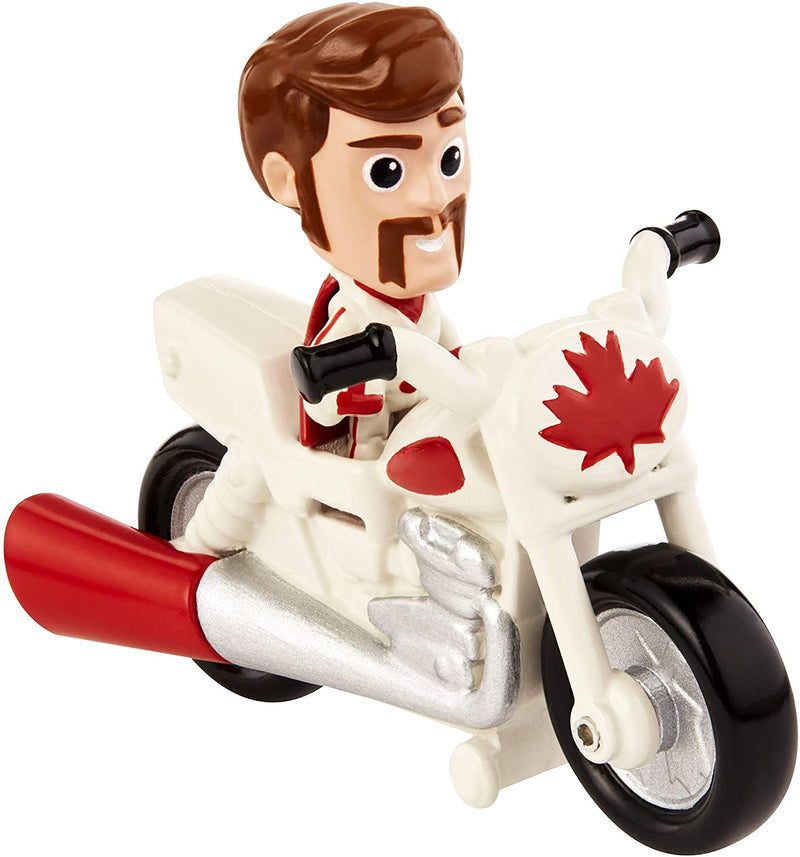 Disney Pixar Toy Story 4 Duke Caboom Mini Figure with Stunt Bike Vehicle, Compact for Home and On-the-Go Play