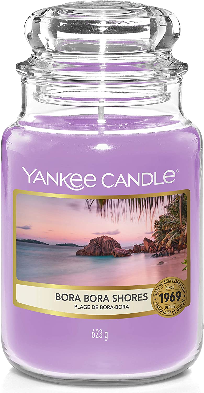 Yankee Candle Scented Bora Bora Shores Large Jar Candle Home Light Scents Lilac