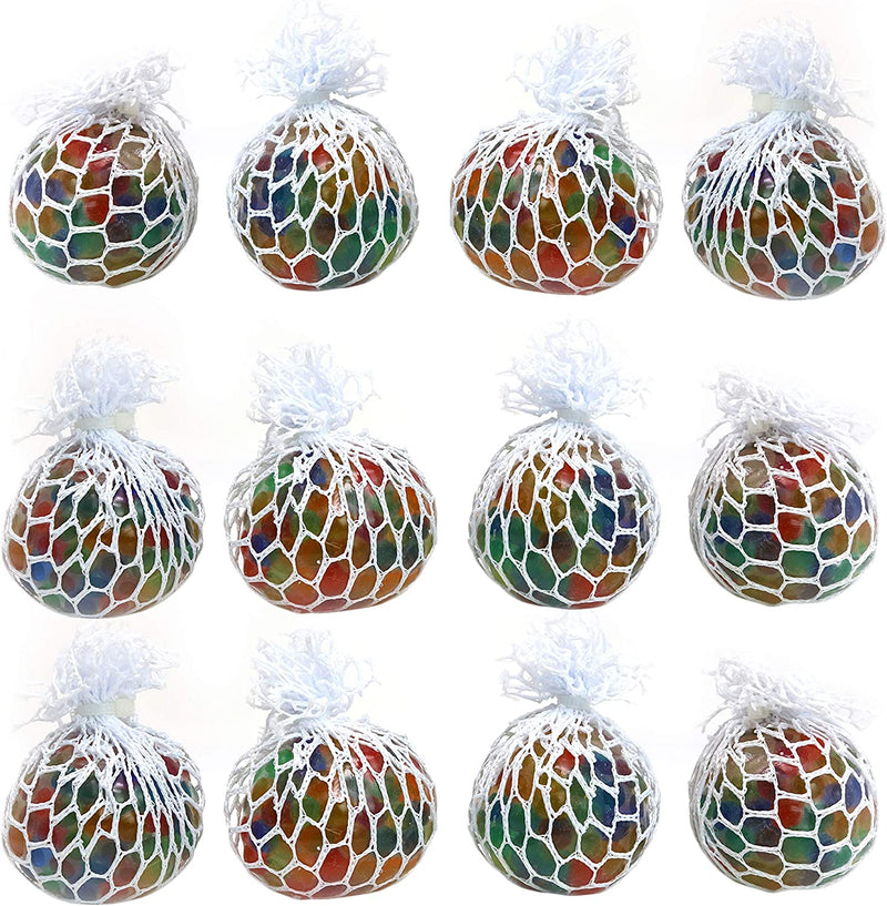 Big Mo's Toys Mesh Balls - Squishy Fidget Balls Stress Reliever Party Favors - 12 Pack