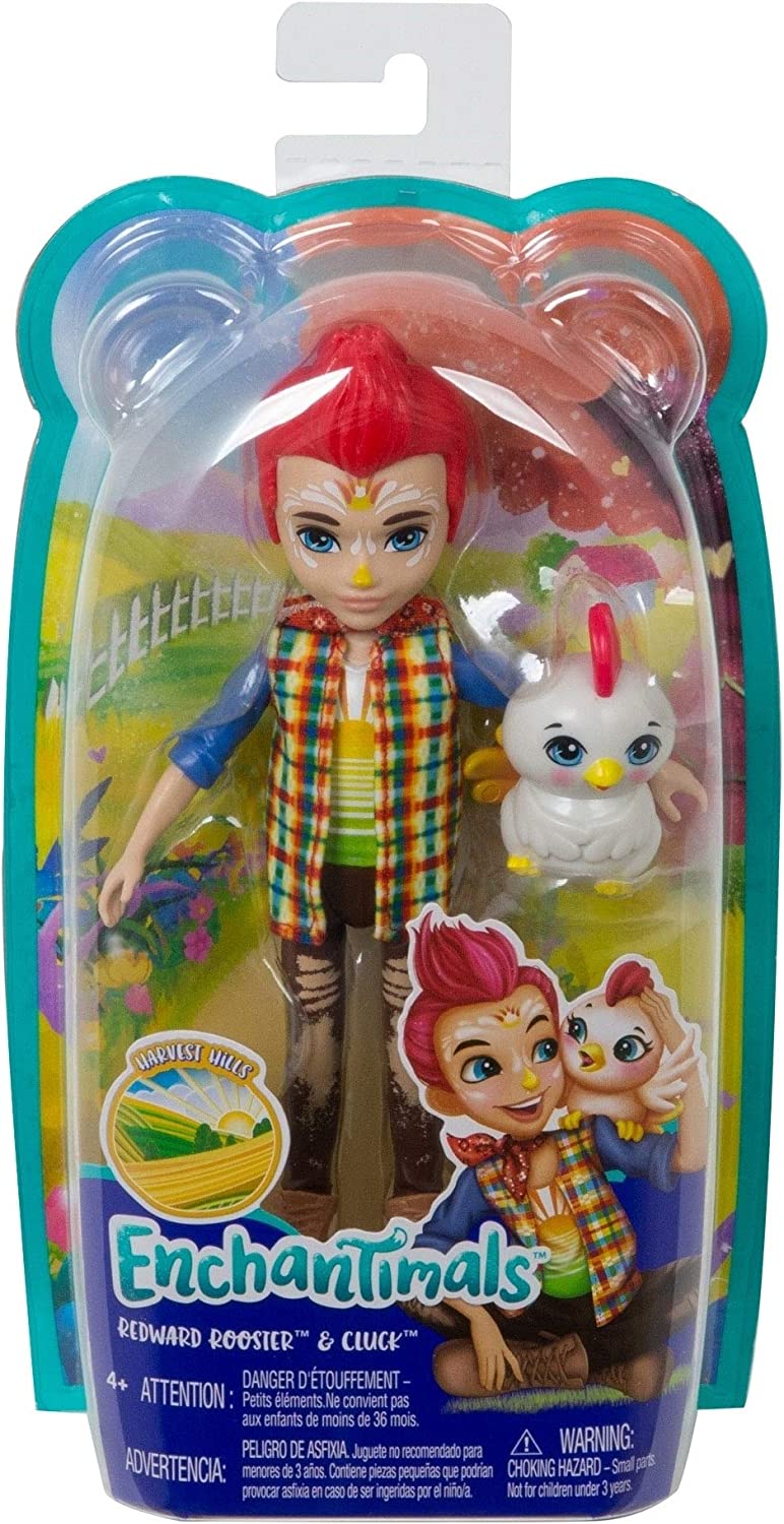 ENCHANTIMALS REDWARD ROOSTER DOLL & CLUCK FIGURE