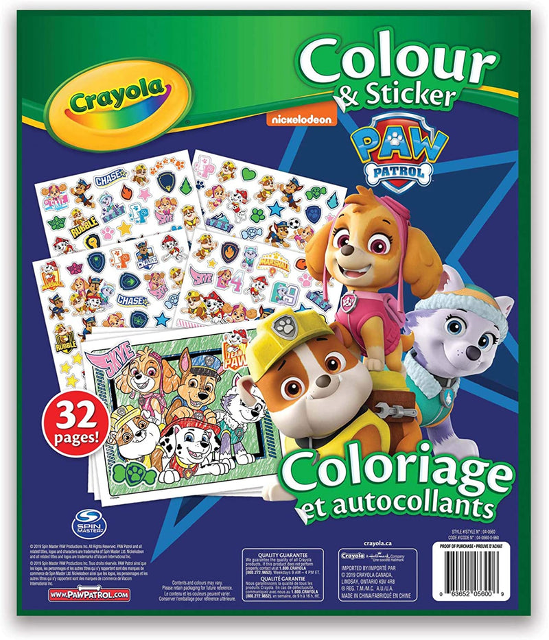 CRAYOLA Colour & Sticker Book - Paw Patrol