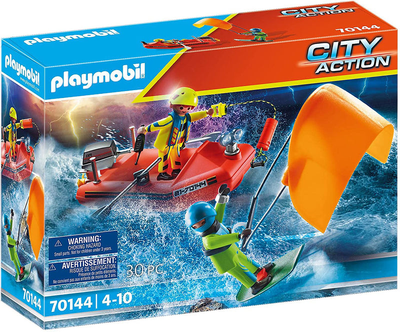 Playmobil City Action 70144 Sea Rescue: Kitesurfer Rescue with Speedboat, For ages 4+