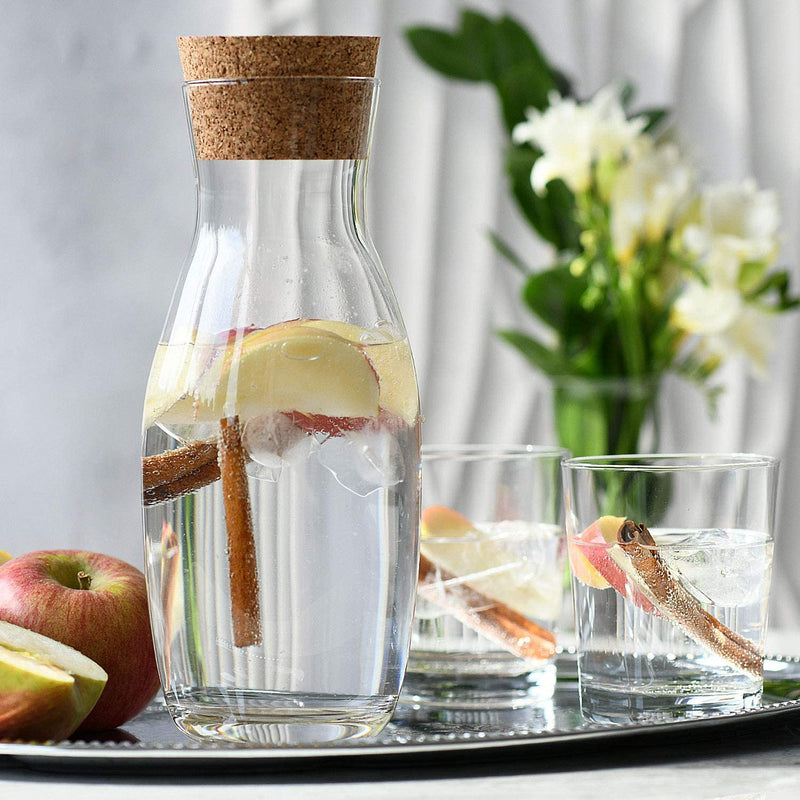 Krosno Water Carafe Decanter with Cork Lid | 1L | Pure Collection | Crystal Glass
