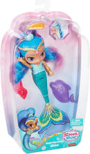 Fisher-Price Shimmer & Shine Magic Mermaid Shine, Colour-Change Hair, Blue Ponytail, Bath Toy, With accessories