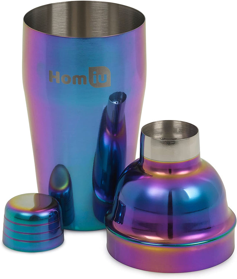 Homiu Cocktail Set Rainbow 5 Piece Includes Iridescent Stainless Steel