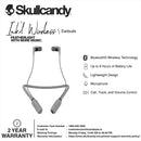 Skullcandy Ink'd Bluetooth Wireless Earbuds with Microphone, Noise Isolating Supreme Sound, 8-Hour Rechargeable Battery, Lightweight with Flexible Collar, Street/Gray/Chrome