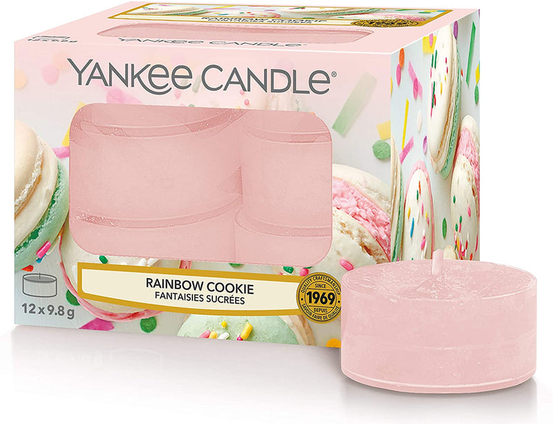 Yankee Candle Tea Light Scented Candles | Rainbow Cookie | 12 Count