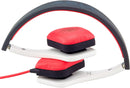 Vibe Slick Foldable Extreme Bass On-Ear Headphones - Black/White/Red