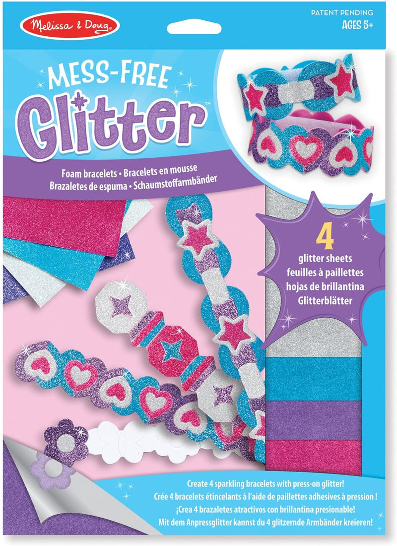Melissa & Doug Glitter Foam Bracelets Mess-Free Craft Kit (Makes 4 Bracelets)
