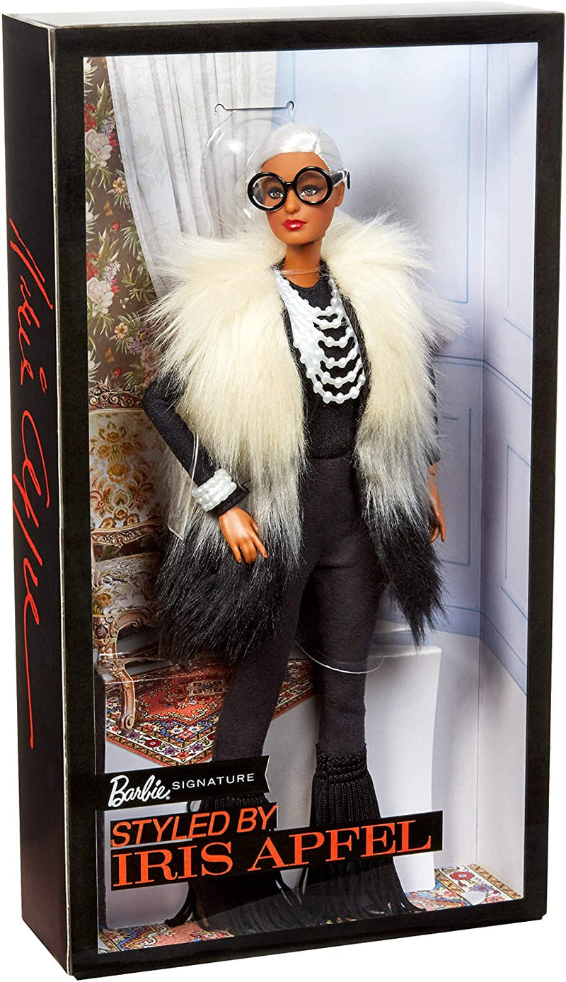 Barbie Styled By 3 Barbie Collector Styled by Iris Apfel Doll, with Multi-Hued Vest and Accessories, Multicoloured