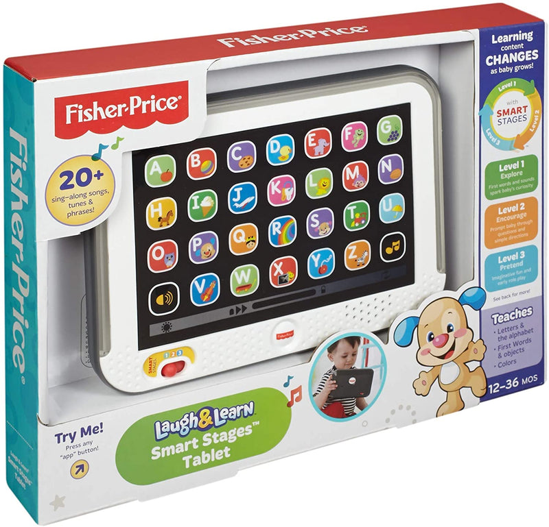 Fisher-Price Laugh & Learn Smart Stages Tablet White Kid Sensory Learn Teach Tab