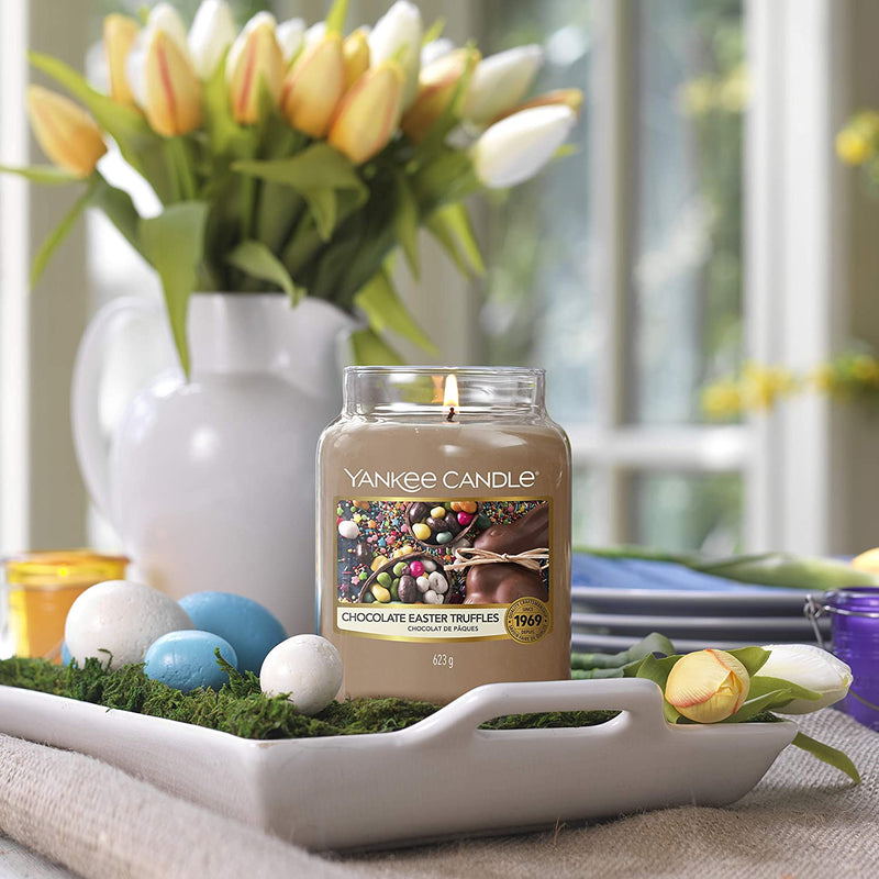 Yankee Candle Scented Candle | Chocolate Easter Truffles Large Jar Candle | Burn Time: Up to 150 Hours