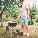 EU-AIRBIN BBQ Grill, 18-inch Portable Charcoal Grill for Outdoor, Charcoal Barbecue Grill with Lid and Chrome-Plated Rack