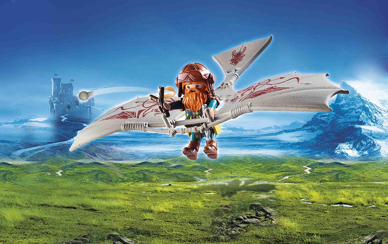 Playmobil Knights Dwarf Flyer Includes Weapons