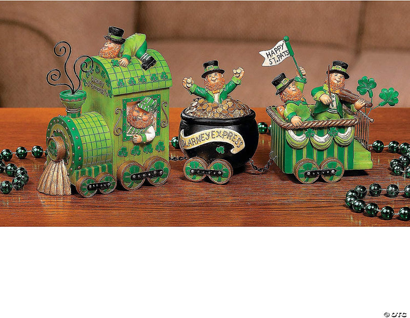 Celebrating Leprechaun Express Train St Patrick's Day Tabletop Home Accent Decoration