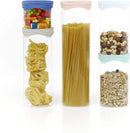 Homiu Airtight Glass Storage Jars with Silicon Lids 5 Pack, Ideal for Pasta Spice Coffee Tea and Dried Fruit