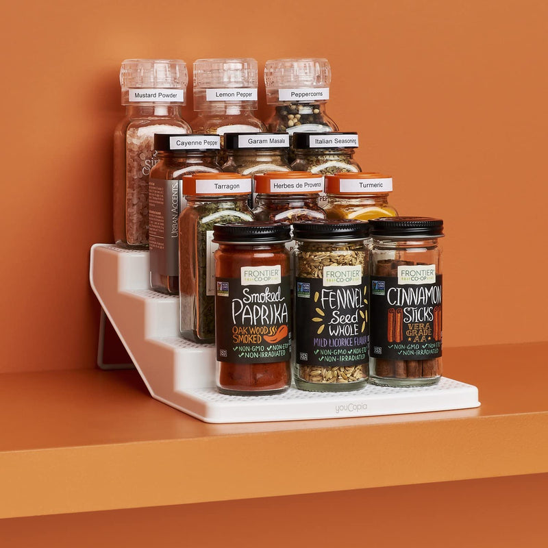 YouCopia SpiceSteps 4-Tier Kitchen Cabinet Spice Shelf Organizer