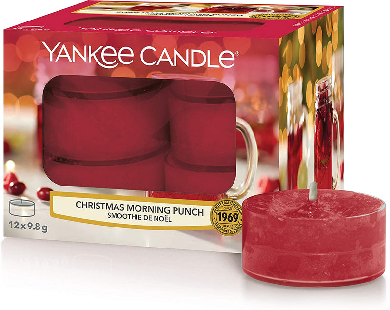 Yankee Candle Tea Light Scented Candles | Christmas Morning Punch | 12 Count
