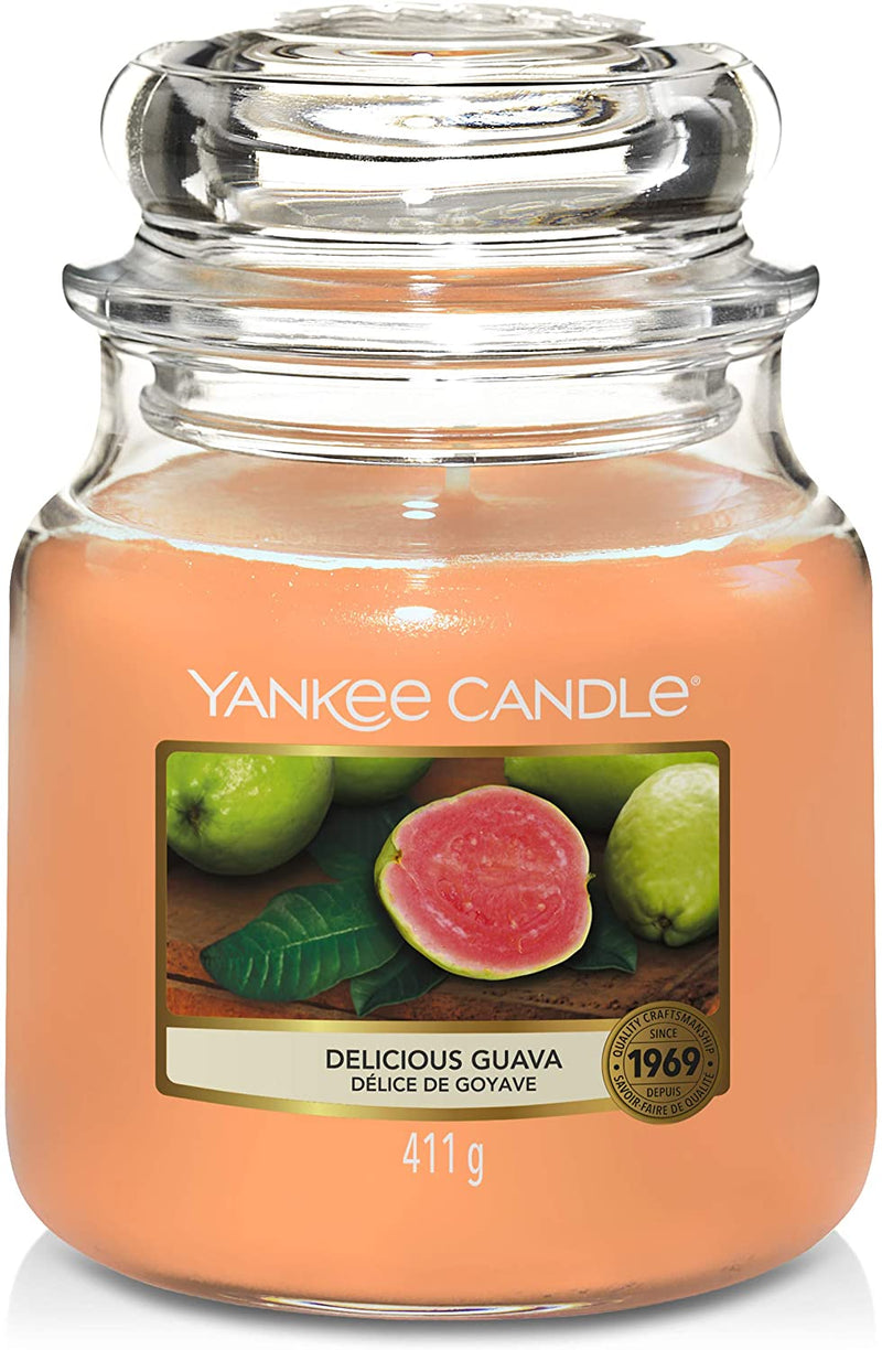 Yankee Candle Scented Candle | Delicious Guava Medium Jar Candle| Burn Time: Up to 75 Hours [Energy Class A]