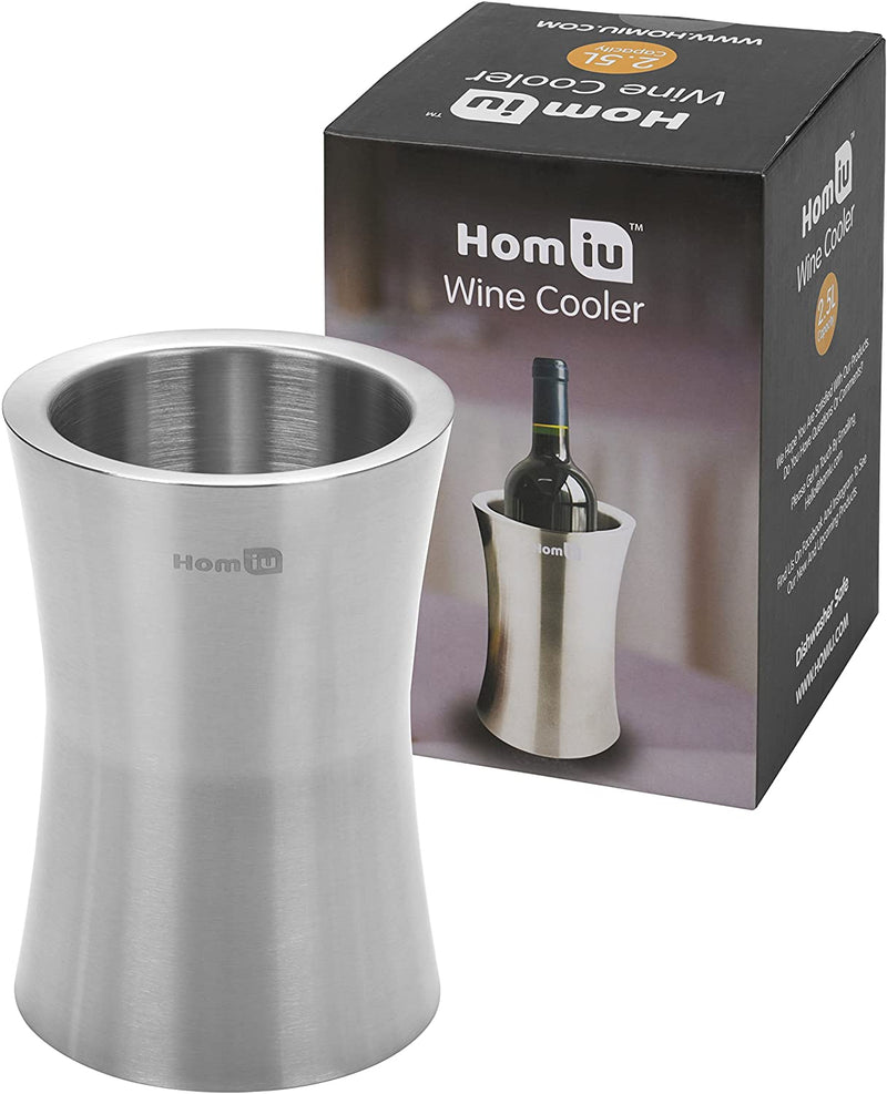 Homiu Wine Cooler Stainless Steel Matt Finish 2.5L Capacity Long-Lasting Cold