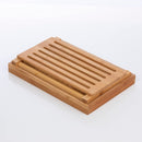 Homiu Bamboo Bread Cutter with Guide Foldable Loaf Slicer for Homemade Loaves, Cakes, Natural Bamboo Adjustable Thickness Design