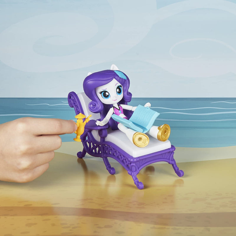 MY LITTLE PONY Equestrian girls Rarity Relaxing Beach Lounge Set includes beach-themed accessories