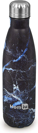 Homiu Water Bottle Print Design Insulated Double Walled Hot or Cold Stainless Steel Vacuum Flask Reusable (Midnight 500ml)