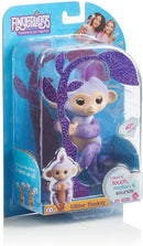 Fingerlings Glitter Monkey - Kiki (Purple Glitter) - Interactive Baby Pet - By WowWee